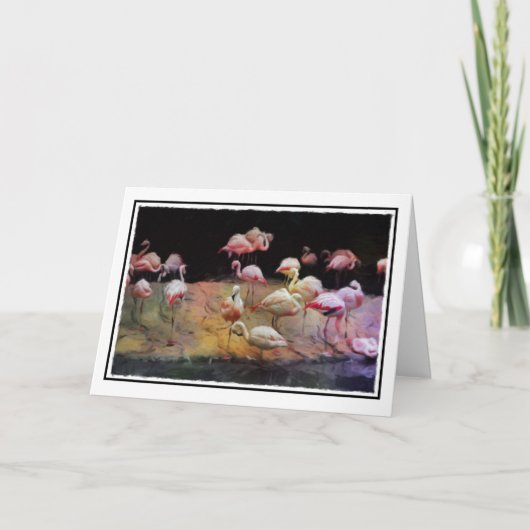 Carte d'anniversaire Flamant rose (Devant)
