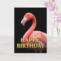 CARTE D'ANNIVERSAIRE FLAMINGO GROS PLAN DISTINCTIF