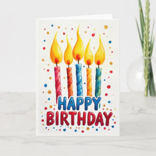 Carte d'anniversaire Flamme Colorée