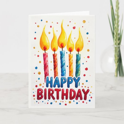 Carte d'anniversaire Flamme Colorée (Devant)