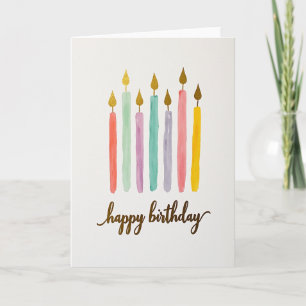 Carte d'anniversaire Flamme Pastel