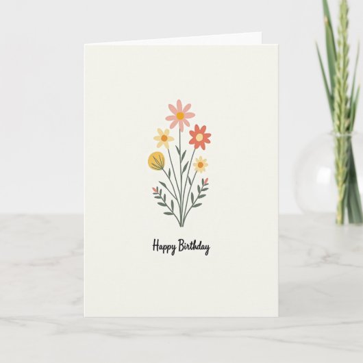 Carte d'anniversaire Fleur abstraite (Devant)