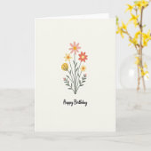Carte d'anniversaire Fleur abstraite (Fleur jaune)
