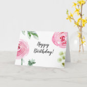 Carte d'Anniversaire Fleur aquarelle (Fleur jaune)