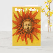 Carte d'anniversaire fleur bébé drôle (Fleur jaune)