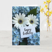 Carte d'anniversaire Fleur Blanche Élégante (Fleur jaune)