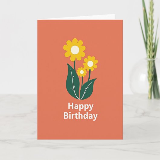 Carte d'anniversaire Fleur Brillante (Devant)