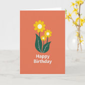Carte d'anniversaire Fleur Brillante (Fleur jaune)