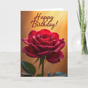 Carte d'anniversaire Fleur cramoisie sucrée