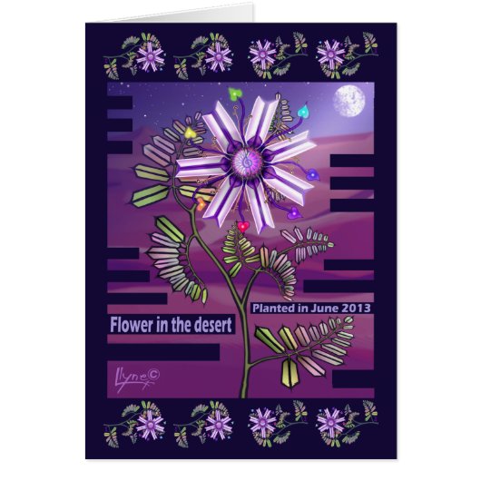 Carte d'anniversaire Fleur dans le désert (Devant)