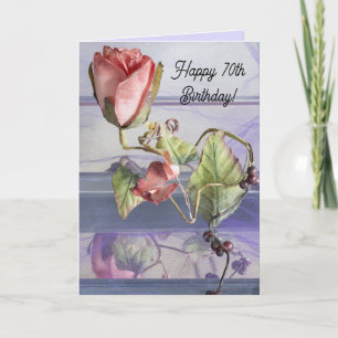 Carte d'anniversaire Fleur de bourgeon de rose ros