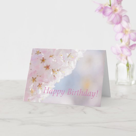Carte d'anniversaire fleur de cerisier (Orchidée)
