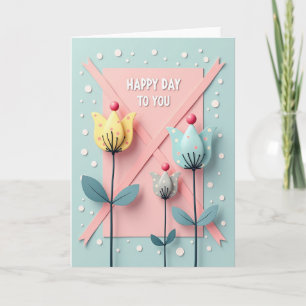 Carte d'anniversaire Fleur de Confetti