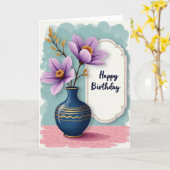 Carte d'anniversaire Fleur de Lavande (Fleur jaune)