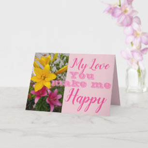 Carte d'anniversaire Fleur de Lys Rose Vous Me Ren