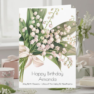 Carte d'anniversaire fleur de mai Lys de la vallée