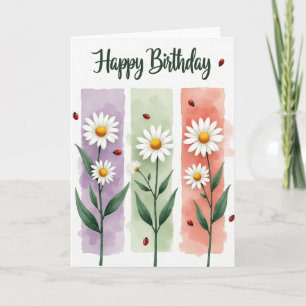 Carte d'anniversaire Fleur de marguerite