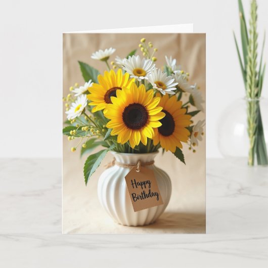 Carte d'anniversaire Fleur de Marguerite (Devant)