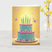 Carte d'anniversaire Fleur de Menthe (Fleur jaune)