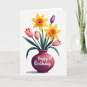 Carte d'anniversaire Fleur de printemps