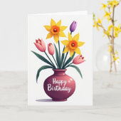 Carte d'anniversaire Fleur de printemps (Fleur jaune)