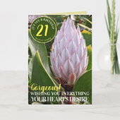 Carte d'anniversaire Fleur de Protéa Rose (Devant)