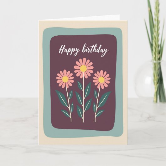 Carte d'anniversaire Fleur de Prunier (Devant)