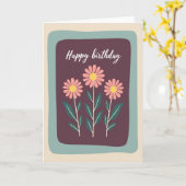 Carte d'anniversaire Fleur de Prunier (Fleur jaune)