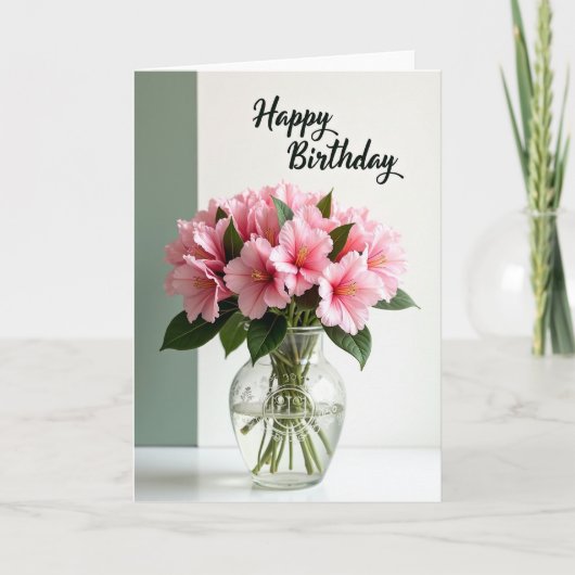 Carte d'anniversaire Fleur de rose douce (Devant)