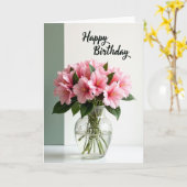 Carte d'anniversaire Fleur de rose douce (Fleur jaune)
