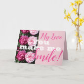 Carte d'anniversaire Fleur de rose rose Vous me fa (Fleur jaune)