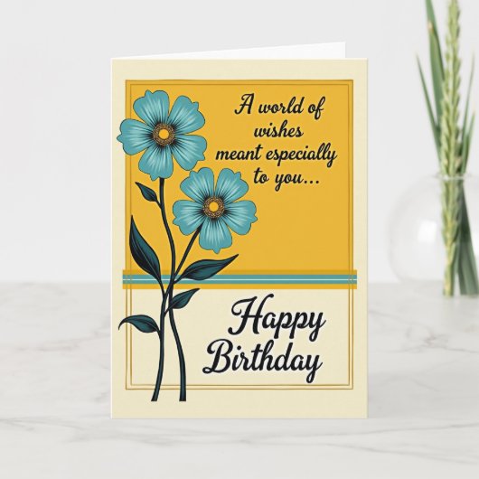 Carte d'anniversaire Fleur de Thé (Devant)