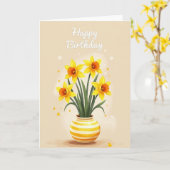 Carte d'anniversaire Fleur de Trompette (Fleur jaune)