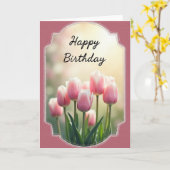 Carte d'anniversaire Fleur de Tulipe Douce (Fleur jaune)