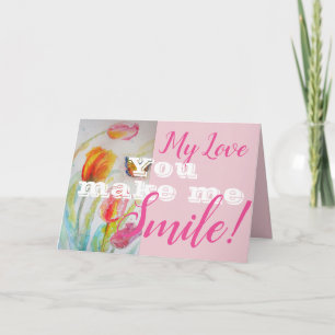 Carte d'anniversaire Fleur de Tulipe Rose qui me f