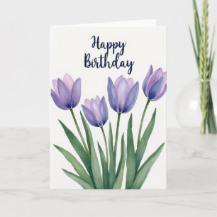 Carte d'anniversaire Fleur de Violette Douce