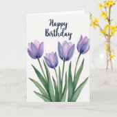 Carte d'anniversaire Fleur de Violette Douce (Fleur jaune)