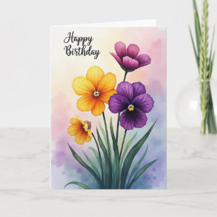 Carte d'anniversaire Fleur d'éclosion douce Art