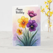 Carte d'anniversaire Fleur d'éclosion douce Art (Fleur jaune)