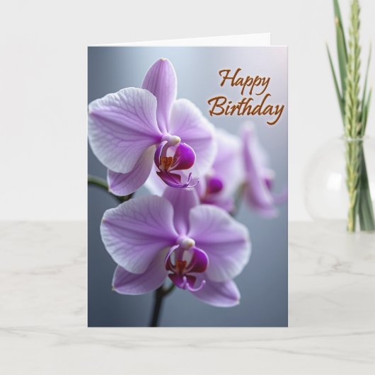 Carte d'anniversaire Fleur Délicate (Devant)