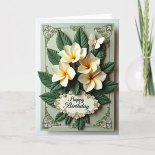 Carte d'anniversaire Fleur d'Ivoire