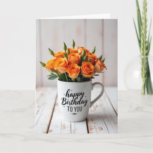 Carte d'anniversaire Fleur d'Orange (Devant)