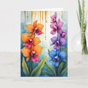 Carte d'anniversaire Fleur d'Orchidée