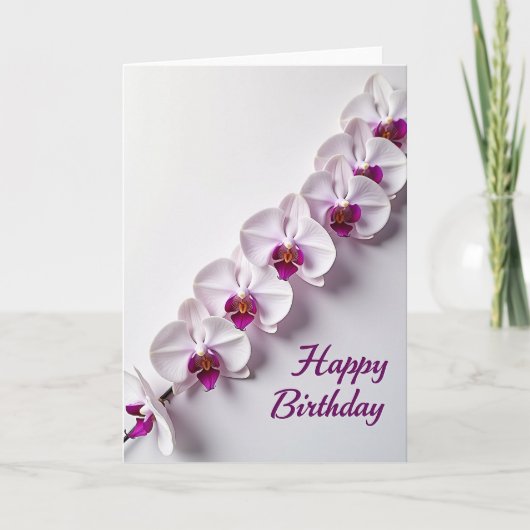 Carte d'anniversaire Fleur d'Orchidée (Devant)