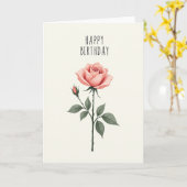 Carte d'anniversaire Fleur en bouton (Fleur jaune)