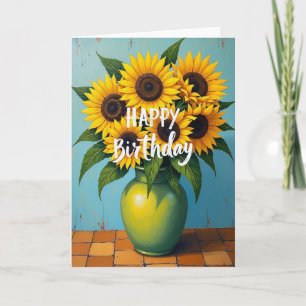 Carte d'anniversaire Fleur Ensoleillée