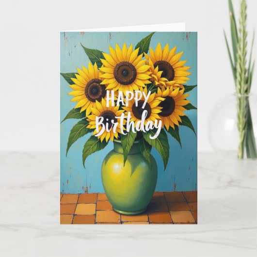 Carte d'anniversaire Fleur Ensoleillée (Devant)