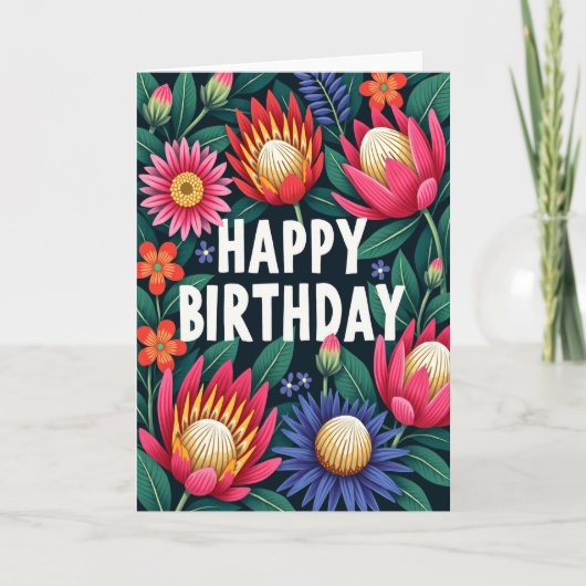 Carte d'anniversaire Fleur exotique (Devant)