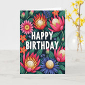Carte d'anniversaire Fleur exotique (Fleur jaune)