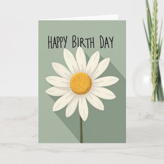 Carte d'anniversaire fleur graphique (Devant)